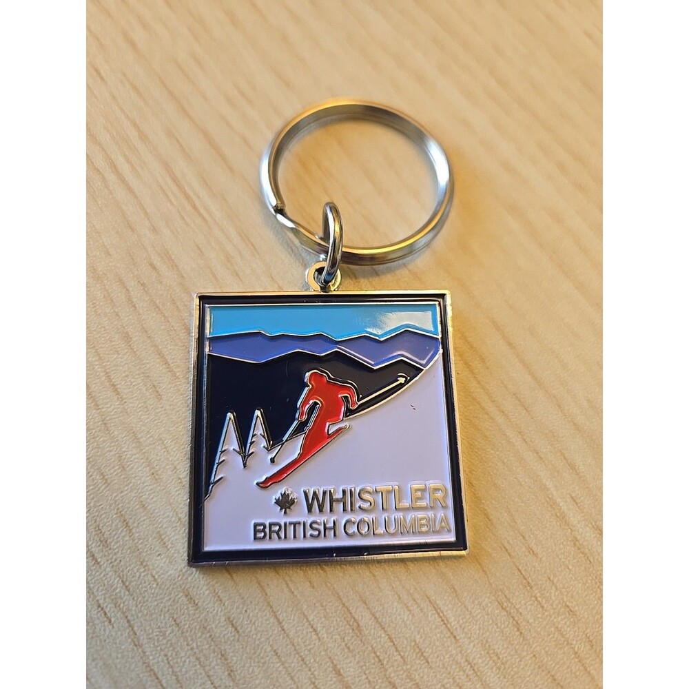 Whistler British Colomnia Canada  Ski Skiing Metal Enamel Keychain Souvenir